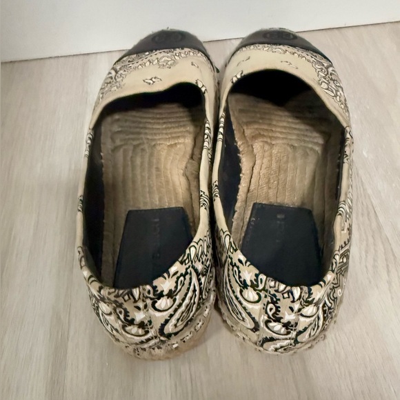 Tory Burch Espadrilky Color Block Flat Espadrille White/Black Size 7.5 - Picture 4 of 10